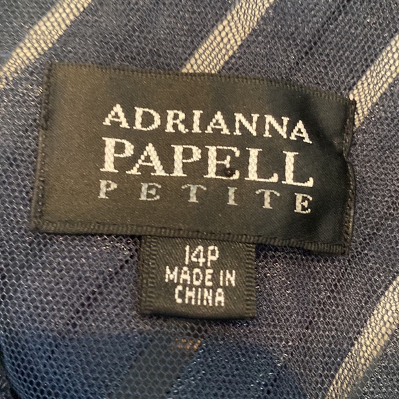 Adrianna Papell Steel Blue Petite Sleeveless Ruffled Dress - Picture 8 of 12